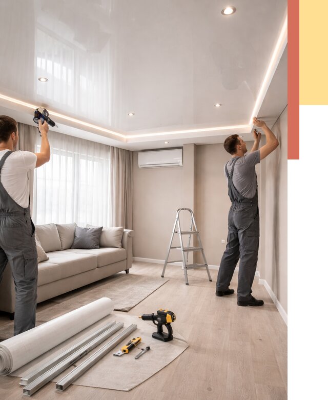 Монтаж глянцевого натяжного потолка в Новоалтайске от 767 руб. под ключ | ОТДЕЛОЧНИК-Нвл