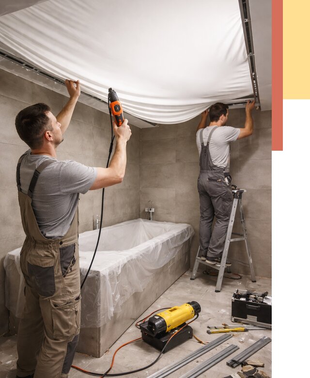 Монтаж натяжного потолка в ванной в Новоалтайске от 1227 руб. под ключ | ОТДЕЛОЧНИК-Нвл