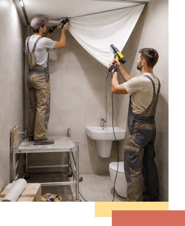 Монтаж натяжного потолка в санузле в Новоалтайске