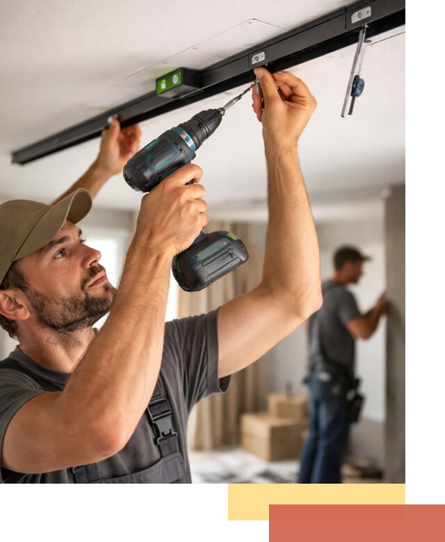 Установка трековых светильников в натяжной потолок в Новоалтайске