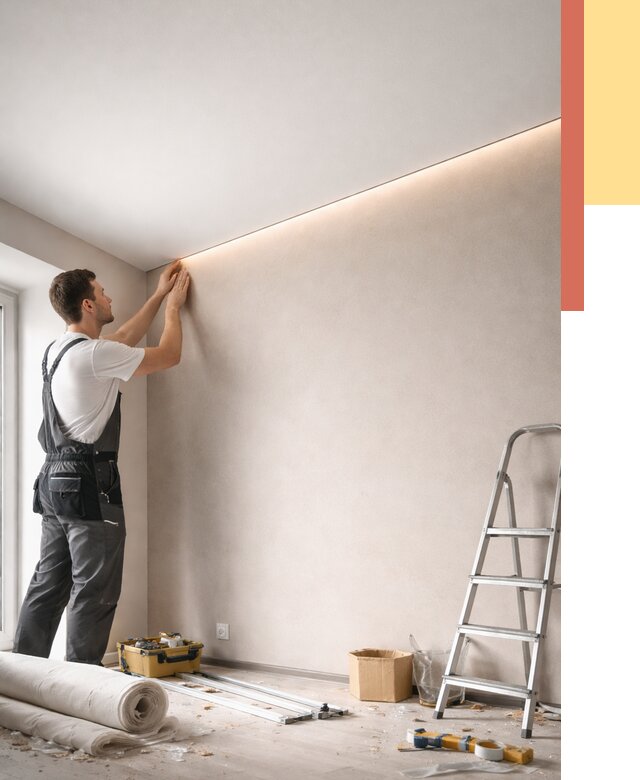 Теневые натяжные потолки в Новоалтайске от 8384 руб. под ключ | ОТДЕЛОЧНИК-Нвл