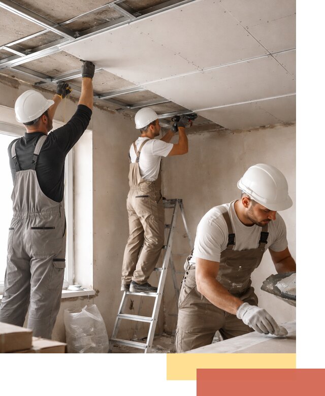 Одноуровневый потолок из гипсокартона в Новоалтайске — монтаж и отделка