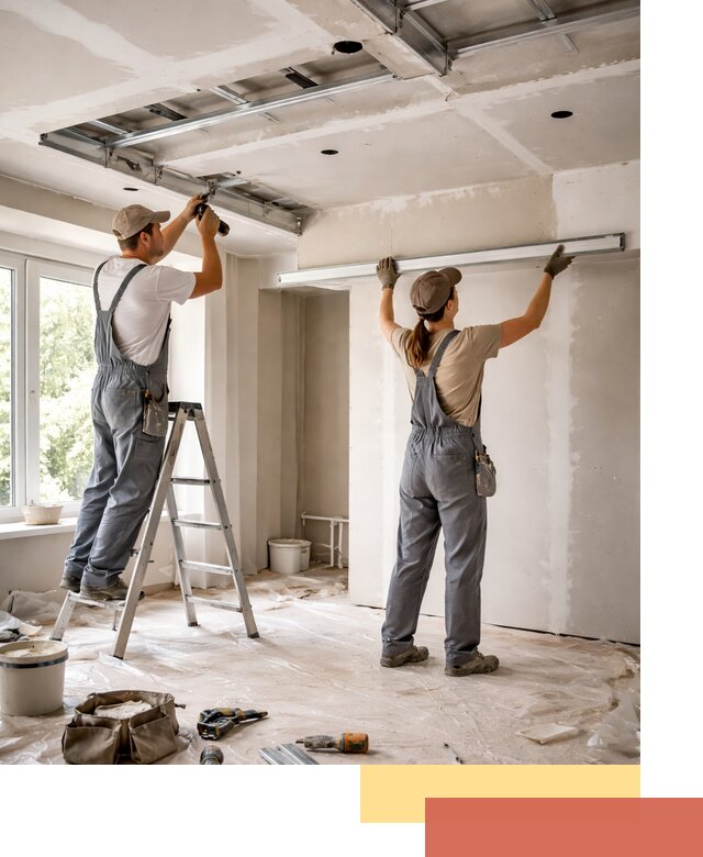 Монтаж многоуровневого потолка из гипсокартона в Новоалтайске