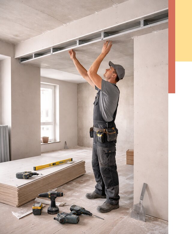 Потолок из гипсокартона с нишей в Новоалтайске от 1278 руб. под ключ | ОТДЕЛОЧНИК-Нвл