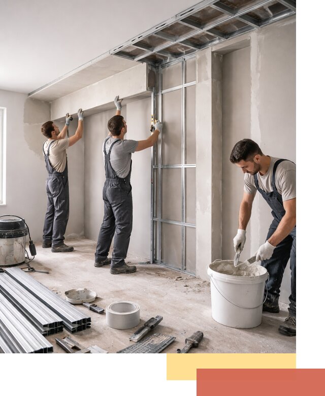 Монтаж потолка из гипсокартона с нишей в Новоалтайске