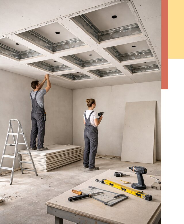 Кессонный потолок из гипсокартона в Новоалтайске от 1891 руб. — монтаж и под ключ | ОТДЕЛОЧНИК-Нвл