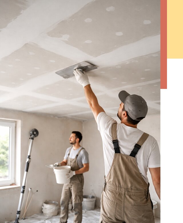Шпаклевка потолка из гипсокартона в Новоалтайске от 3272 руб./м2 — услуги под ключ | ОТДЕЛОЧНИК-Нвл