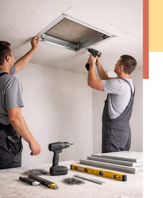 Установка люка в потолок ГКЛ в Новоалтайске от 2556 руб. под ключ | ОТДЕЛОЧНИК-Нвл