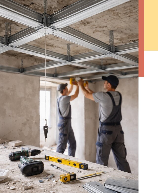 Монтаж каркаса потолка из профиля в Новоалтайске от 4601 руб. — услуги ОТДЕЛОЧНИК-Нвл