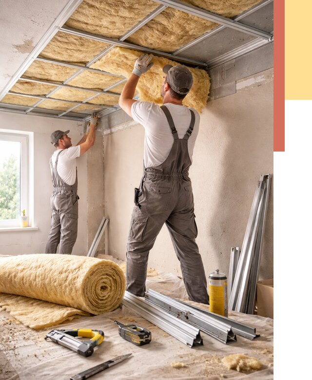 Утепление потолка в Новоалтайске от 7361 руб/м2 — недорого, быстро, под ключ | ОТДЕЛОЧНИК-Нвл